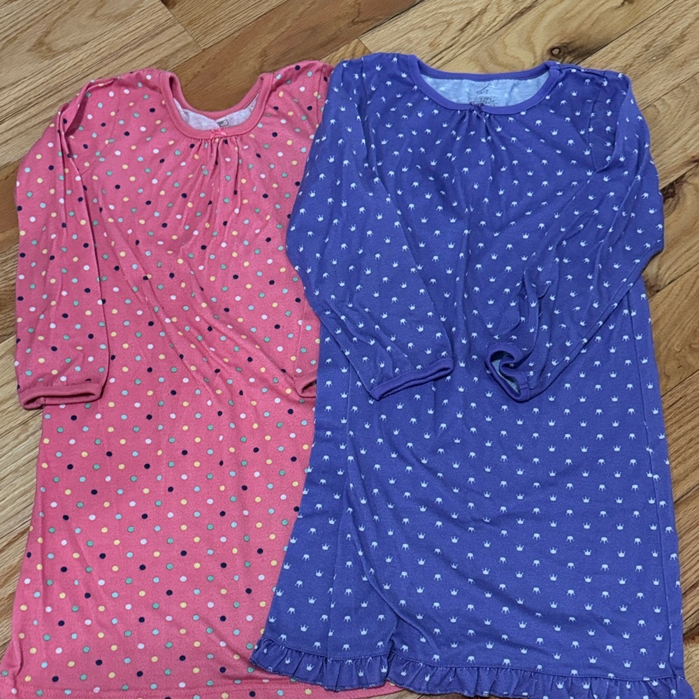 Carter's Pink and Blue Polka Dot Nightgowns